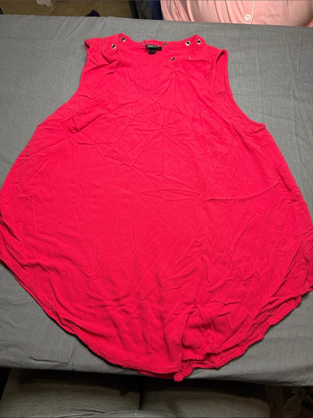 torrid Pink Grommet-Detail Sleeveless Tank